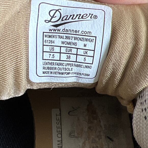 Women's Danner Trail 2650 Sneaker 7.5 Bronze Wheat Tan Black - Picture 7 of 8